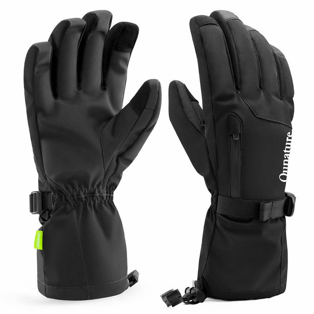 Qunature Winddichte Winterhandschuhe Ski/Fahrrad #Color_Schwarz