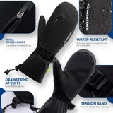 Qunature Winter Skihandschuhe f¨¹r Herren & Damen #Color_Schwarz