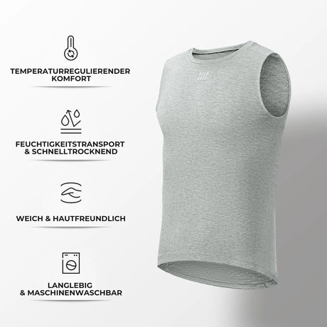 ROAD TO SKY Ärmelloses Merino‑Fahrradunterhemd – Wärmendes Funktionsshirt aus Merinowolle