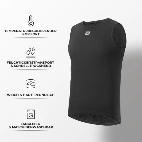ROAD TO SKY Ärmelloses Merino‑Fahrradunterhemd – Wärmendes Funktionsshirt aus Merinowolle