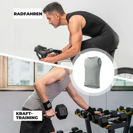 ROAD TO SKY Ärmelloses Merino‑Fahrradunterhemd – Wärmendes Funktionsshirt aus Merinowolle