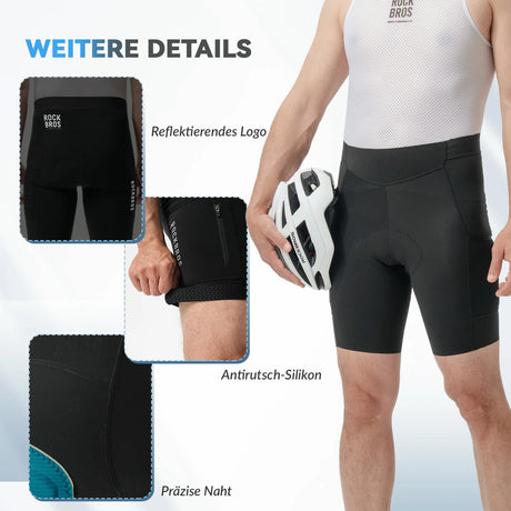 ROAD TO SKY Herren Gepolsterte Radlerhose – Sommer