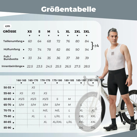 ROAD TO SKY Herren Gepolsterte Radlerhose – Sommer