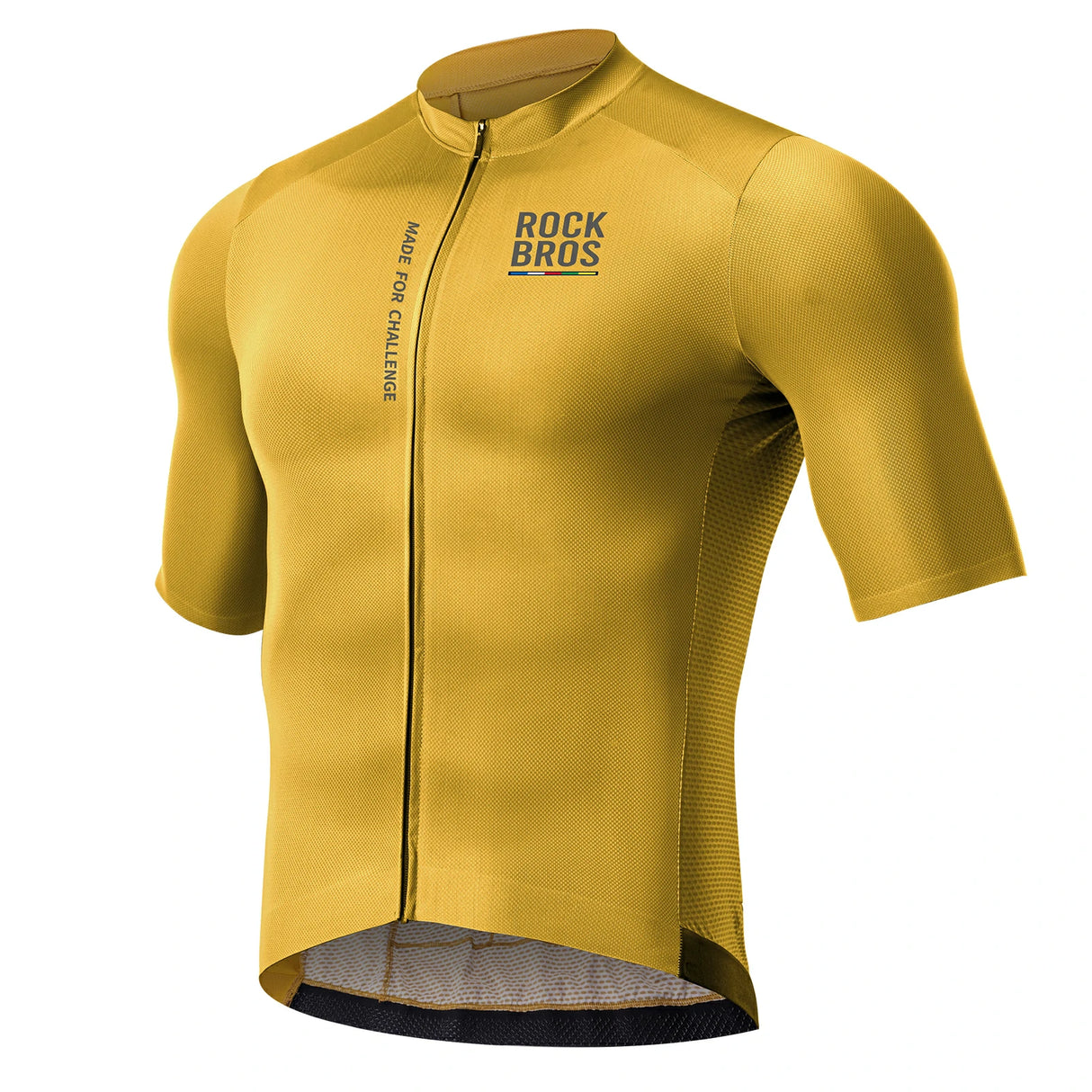 ROAD TO SKY Herren Kurzarm-Radtrikot Jersey für MTB & Rennrad-Gelb