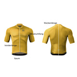 ROAD TO SKY Herren Kurzarm-Radtrikot Jersey für MTB & Rennrad-Gelb