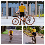 ROAD TO SKY Herren Kurzarm-Radtrikot Jersey für MTB & Rennrad-Gelb