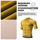 ROAD TO SKY Herren Kurzarm-Radtrikot Jersey für MTB & Rennrad-Gelb