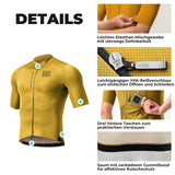ROAD TO SKY Herren Kurzarm-Radtrikot Jersey für MTB & Rennrad-Gelb