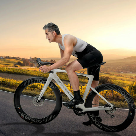 ROAD TO SKY Herren Träger-Radhose gepolstert, Fahrradhose Kurz mit Reflektoren im Sommer - ROCKBROS-EU