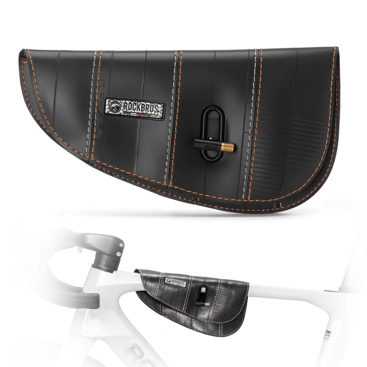 ROAD TO SKY nachhaltige Fahrrad-Oberrohrtasche aus recycelten Reifen mit 0,5 L