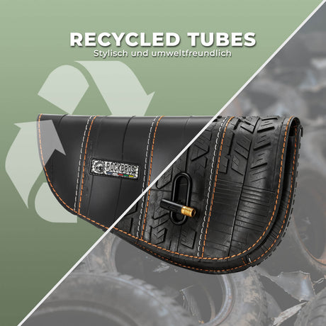 ROAD TO SKY nachhaltige Fahrrad-Oberrohrtasche aus recycelten Reifen mit 0,5 L