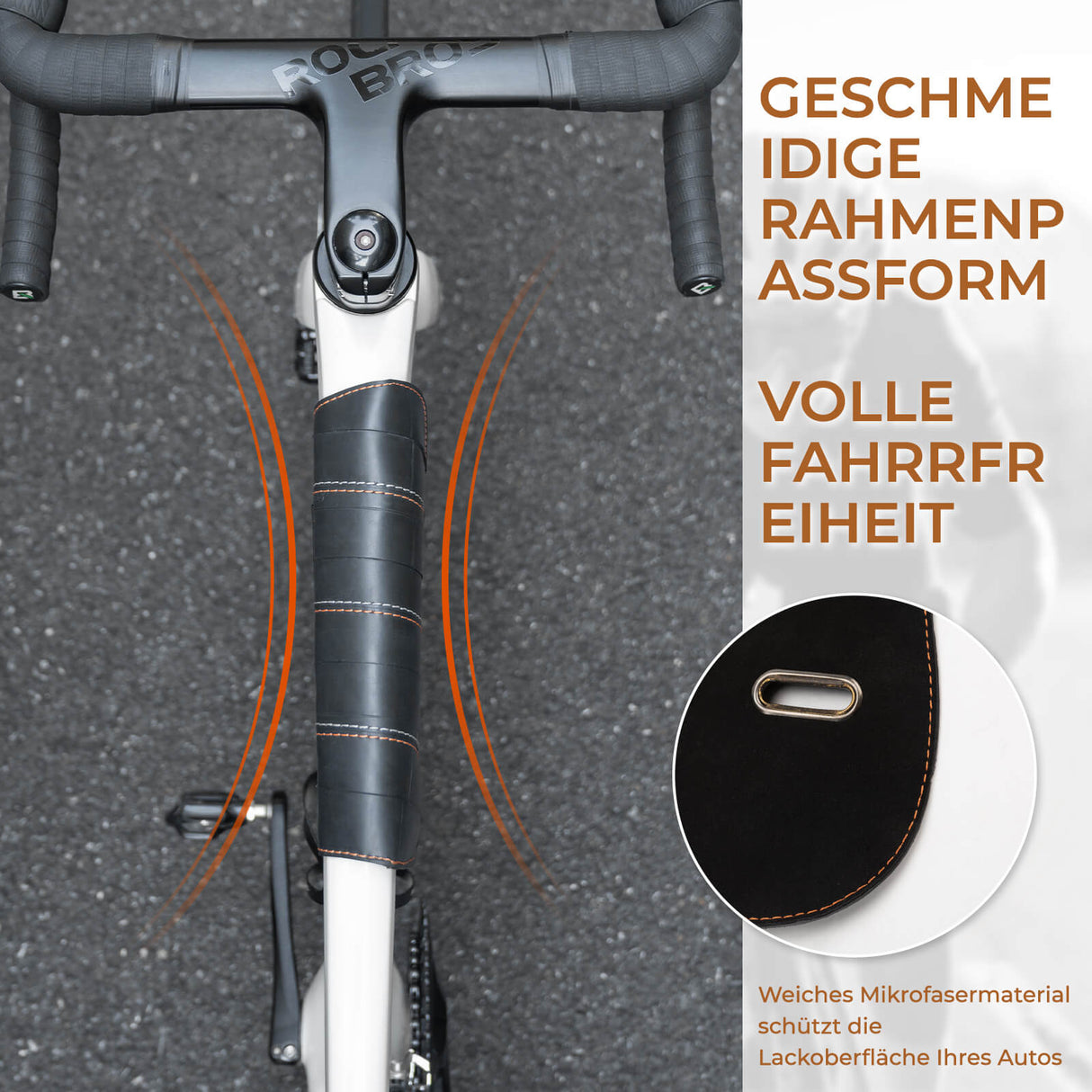 ROAD TO SKY nachhaltige Fahrrad-Oberrohrtasche aus recycelten Reifen mit 0,5 L