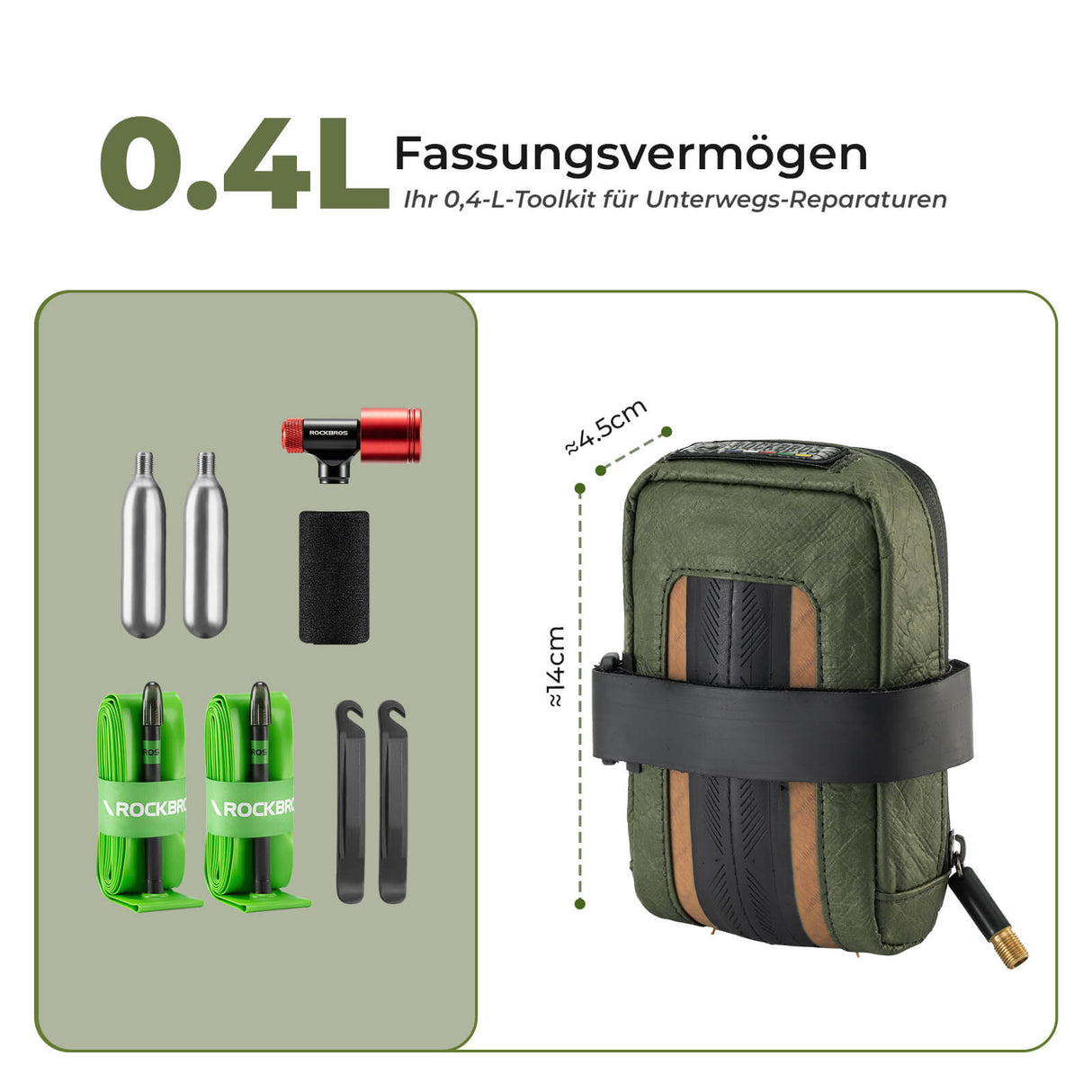 ROAD TO SKY nachhaltige Fahrrad-Satteltasche aus recycelten Reifen