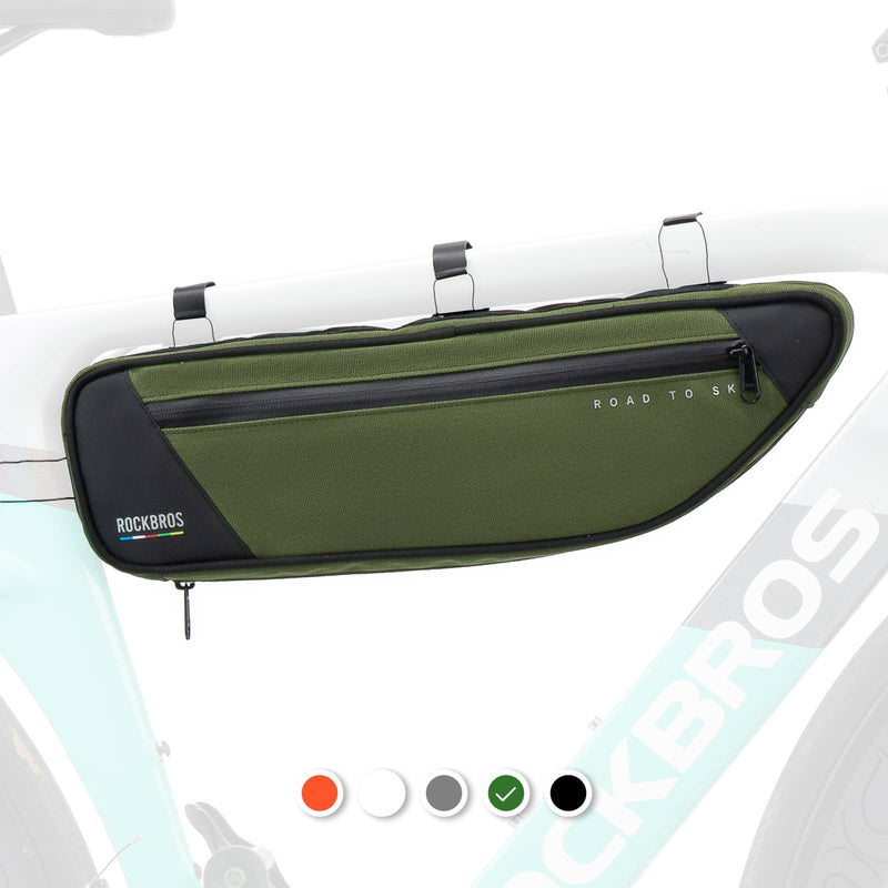Load image into Gallery viewer, ROAD TO SKY Reflektierende wasserdichte Fahrrad 2L Triangle Tasche Armeegrün
