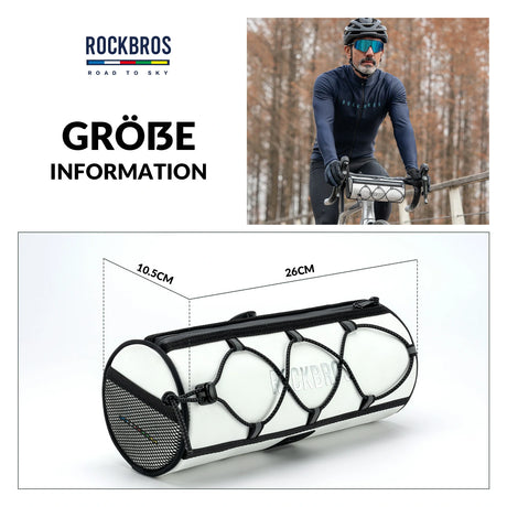 ROAD TO SKY Wasserdichte Reflektierende Zylindrische Lenkertasche