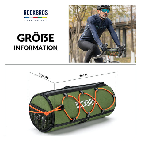 ROAD TO SKY Wasserdichte Reflektierende Zylindrische Lenkertasche