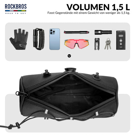 ROAD TO SKY Wasserdichte Reflektierende Zylindrische Lenkertasche