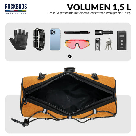 ROAD TO SKY Wasserdichte Reflektierende Zylindrische Lenkertasche