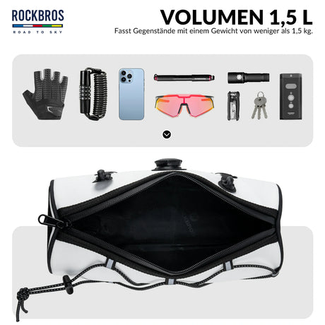 ROAD TO SKY Wasserdichte Reflektierende Zylindrische Lenkertasche