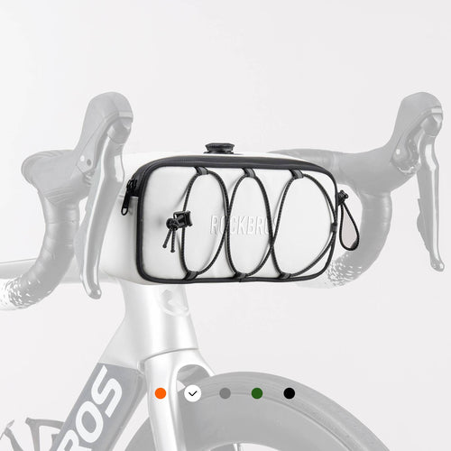 ROAD TO SKY Wasserdichte reflektierende Fahrradlenkertasche Weiß