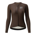 ROAD TO SKY Damen Langarm-Radtrikot Fahrrad Jersey für MTB & Rennrad-Braun
