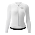 ROAD TO SKY Damen Langarm-Radtrikot Fahrrad Jersey für MTB & Rennrad-Weiß