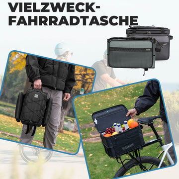 ROAD TO SKY Fahrrad Faltbare Gepäckträgertasche 15-30L