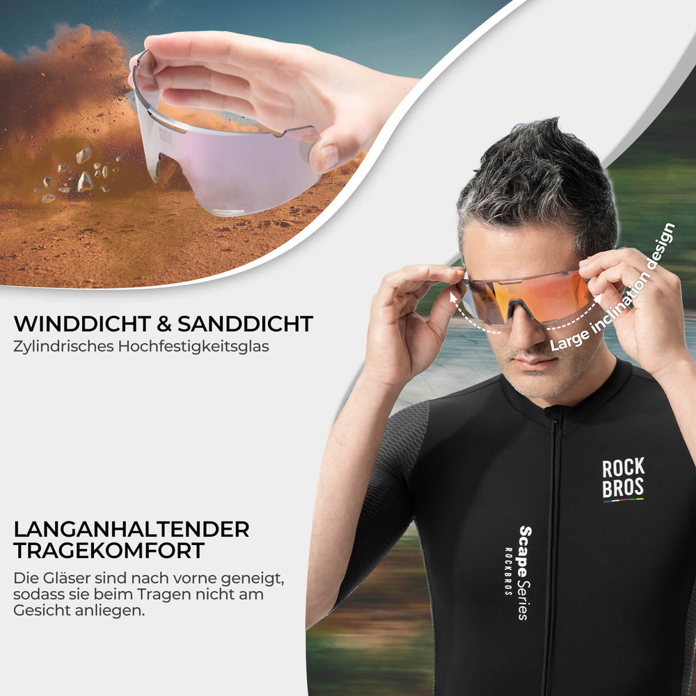 Fahrradbrille Drei-Gläser Konfigurationssystem - BOUNDLESS Serie - ROCKBROS-EU