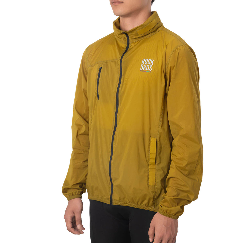 ROAD TO SKY Fahrradjacke Winter Winddicht Atmungsaktiv für MTB & Rennrad-Gelb
