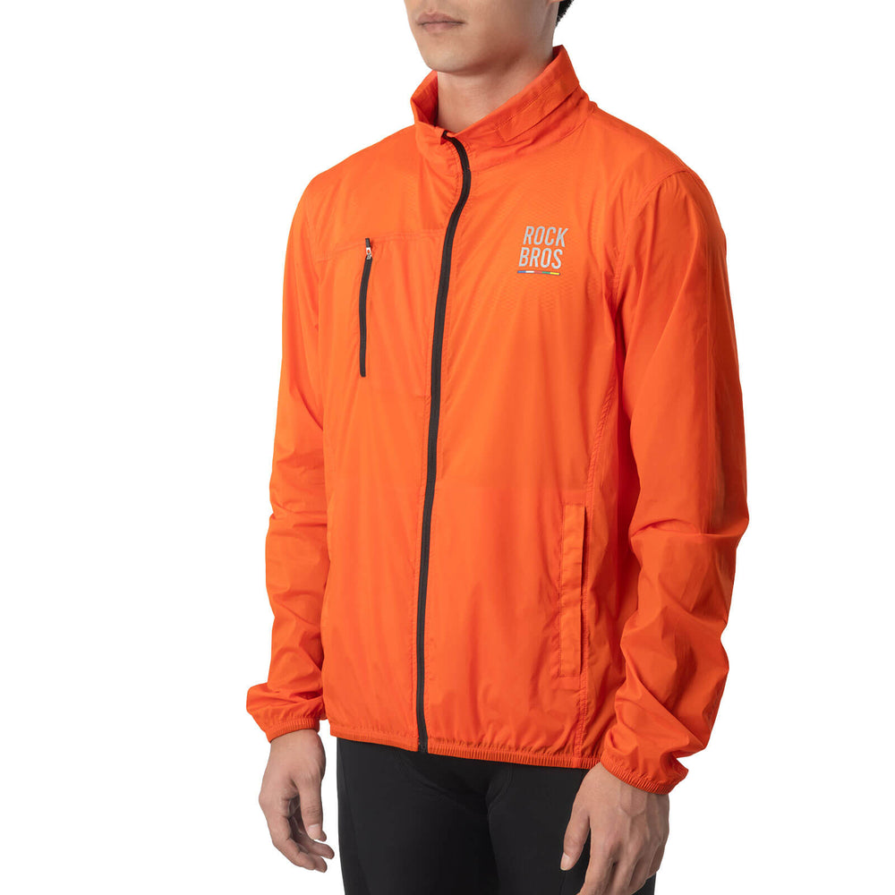 ROAD TO SKY Fahrradjacke Winter Winddicht Atmungsaktiv für MTB & Rennrad-Orange 
