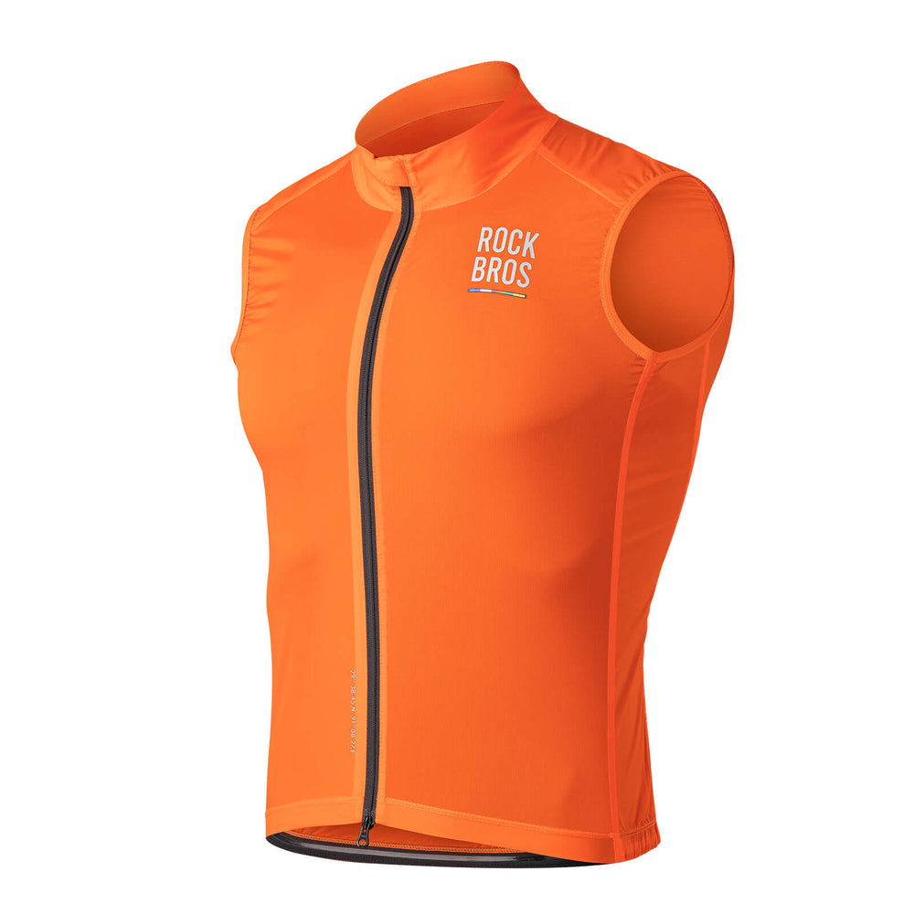 ROAD TO SKY Herren Fahrrad Ärmellos Weste Winddichte Fahrradjacke -Orange
