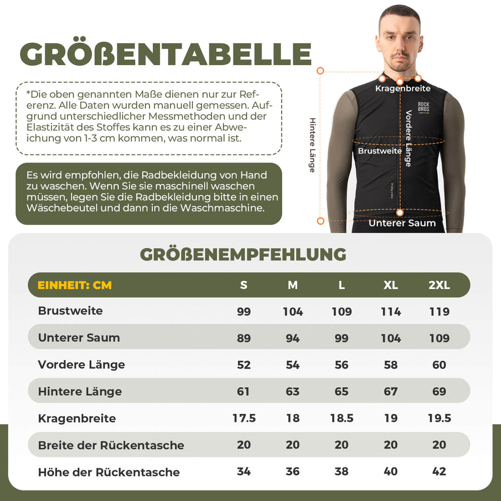 ROAD TO SKY Herren Fahrrad Ärmellos Weste Winddichte Fahrradjacke - ROCKBROS-EU