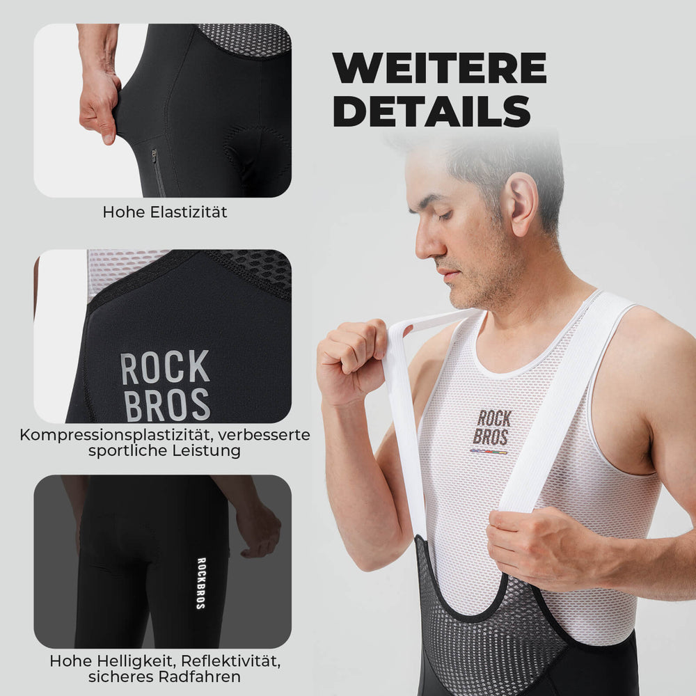ROAD TO SKY Herren Fahrrad Trägerhose Lang Gepolstert