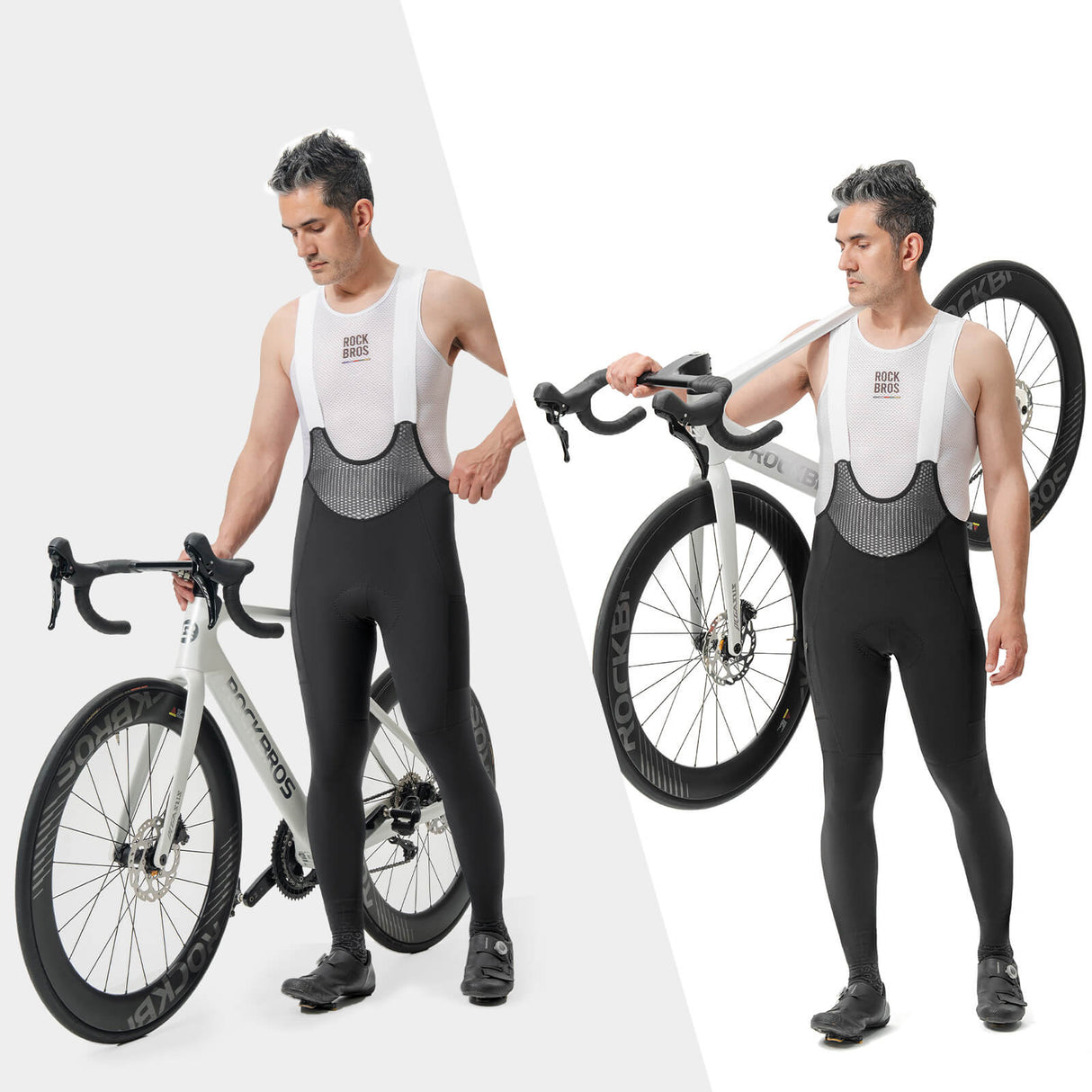 ROAD TO SKY Herren Fahrrad Trägerhose Lang Gepolstert