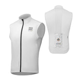 ROAD TO SKY Herren Fahrradjacke Ärmellose Weste Laufweste Atmungsaktiv-Weiß