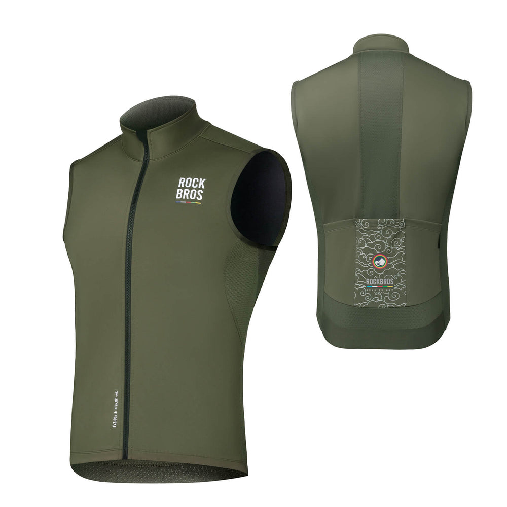 ROAD TO SKY Herren Fahrradjacke Ärmellose Weste Laufweste Atmungsaktiv-Grün