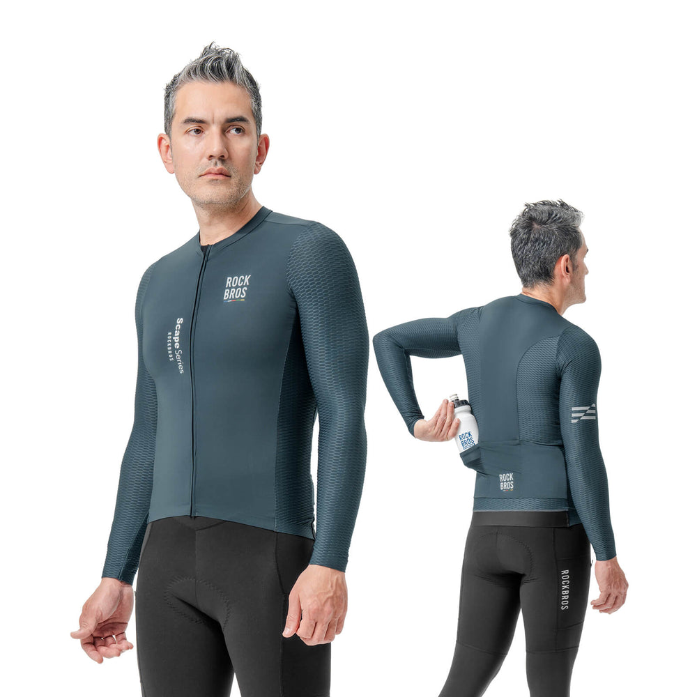 ROAD TO SKY Herren Langarm-Radtrikot Jersey für MTB & Rennrad