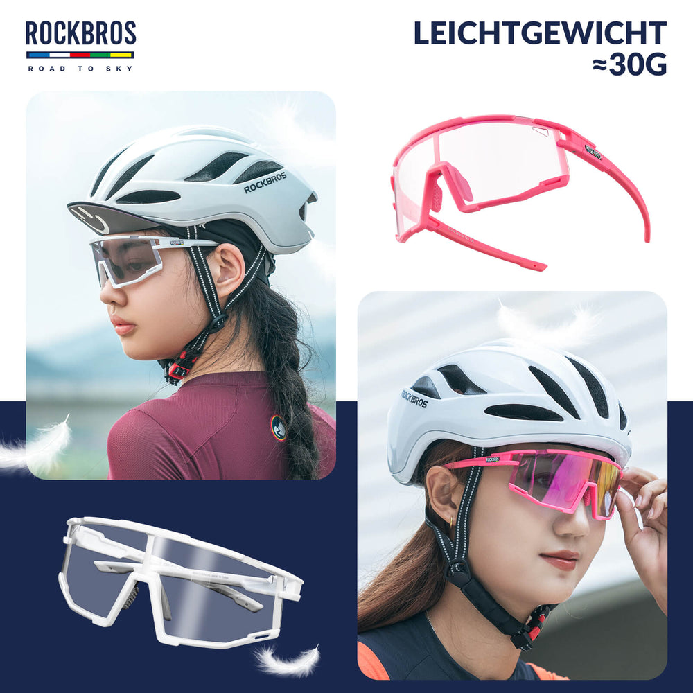 ROAD TO SKY Photochrome Fahrradbrille UV400 Schutz Verstellbare Nasenpads - ROCKBROS-EU