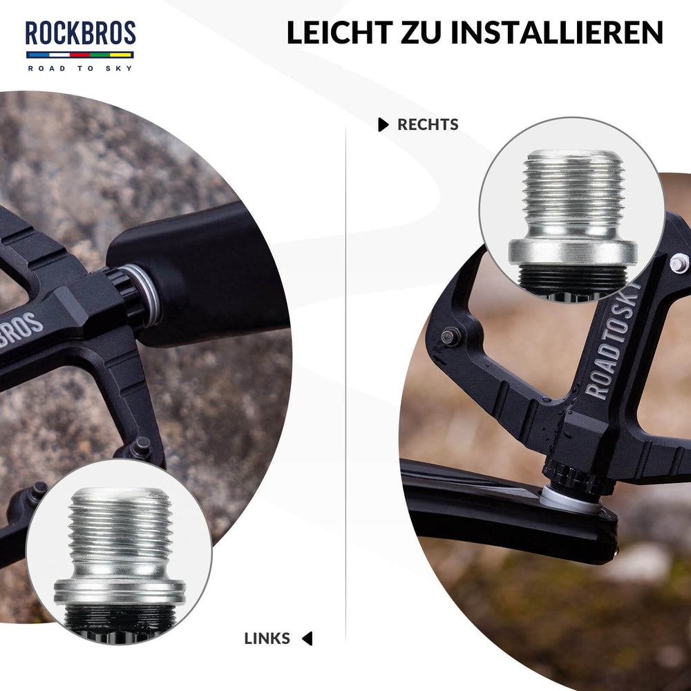 ROAD TO SKY Platform Fahrradpedale 9/16 Zoll Rutschfest aus Aluminium | ROCKBROS