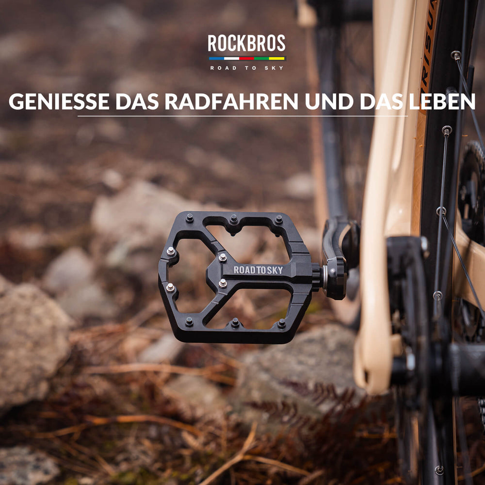 ROAD TO SKY Platform Fahrradpedale 9/16 Zoll Rutschfest aus Aluminium | ROCKBROS
