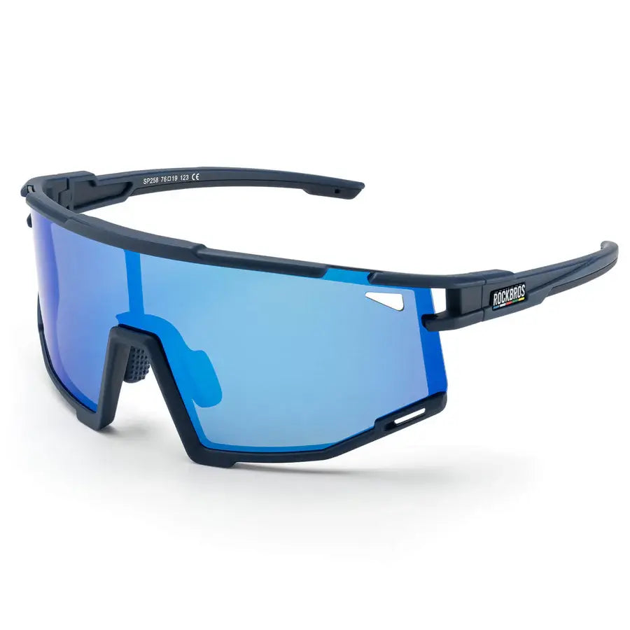 fahrradbrille für große köpfe ROAD TO SKY Polarisierte Fahrradbrille UV400 Schutz Verstellbare Nasenpads – ROCKBROS-DE