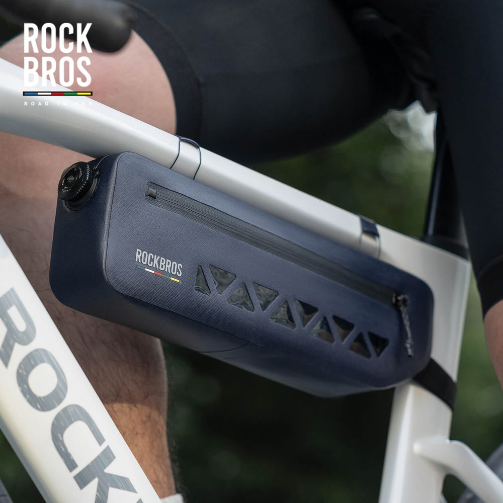 ROAD TO SKY Rahmentasche 100 % Wasserdicht 1,7 L-Orange/Blau