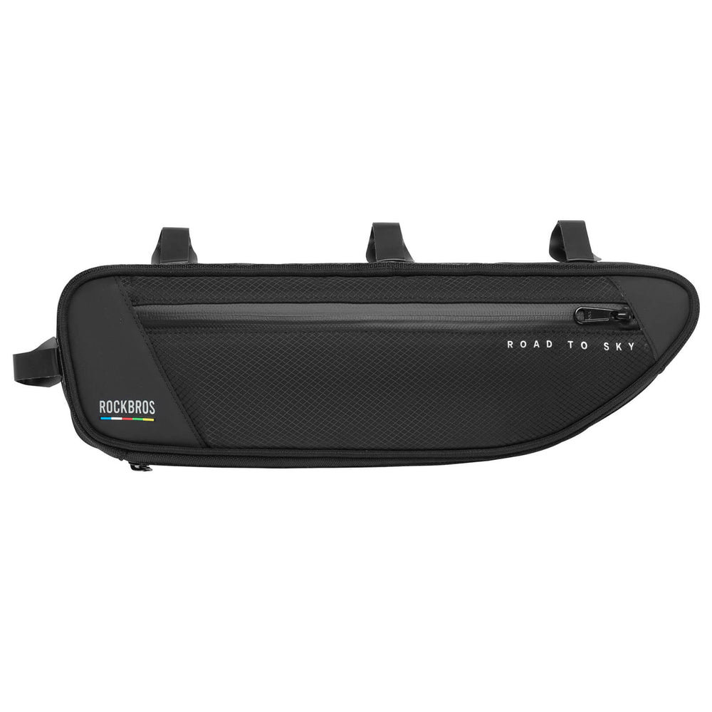 ROAD TO SKY Reflektierende Wasserdichte Fahrrad 2L Dreieckstasche-Schwarz