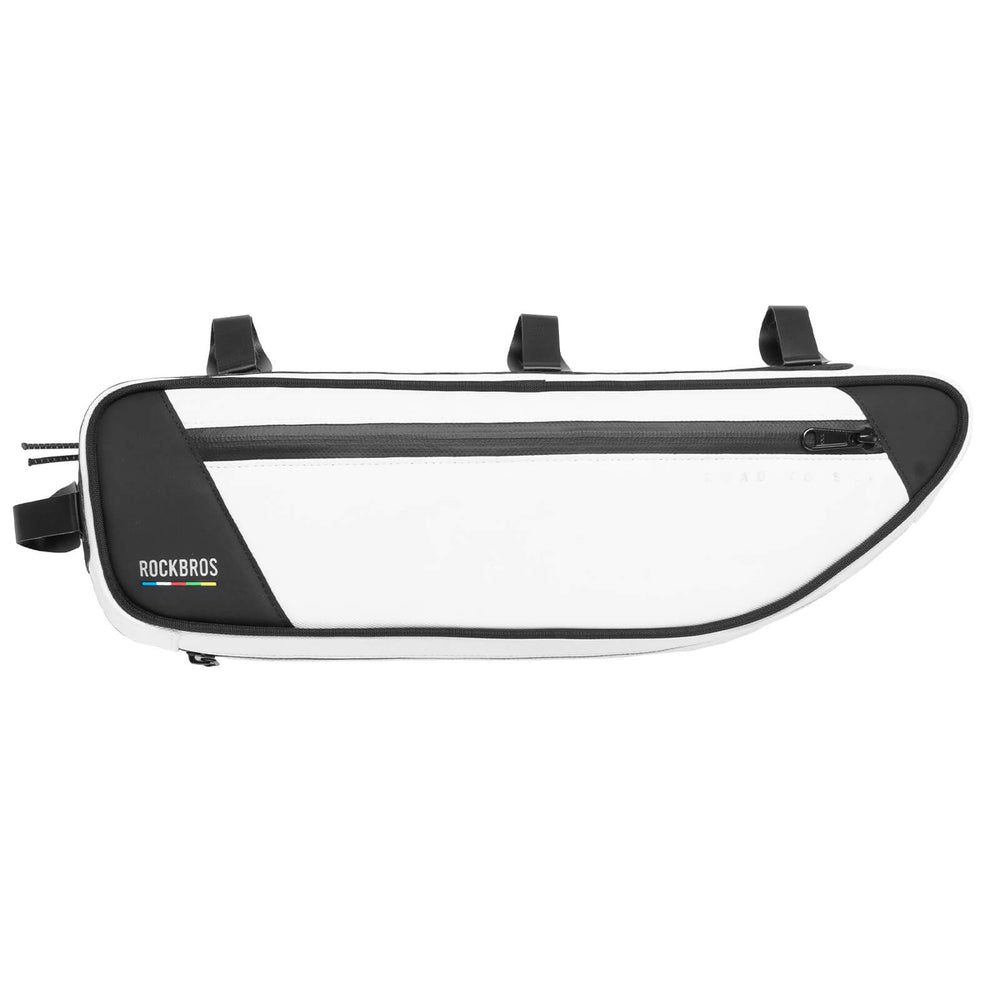 ROAD TO SKY Reflektierende Wasserdichte Fahrrad 2L Dreieckstasche-Weiß