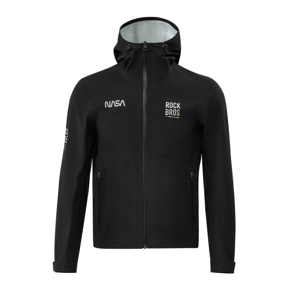 ROAD TO SKY Regenjacke faltbare Fahrradjacke Winddicht Unisex für MTB & Rennrad-Schwarz