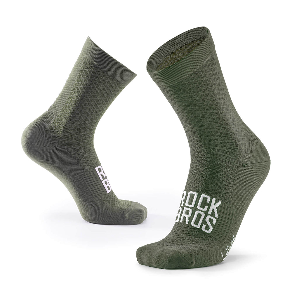 ROAD TO SKY Sportsocken Baumwolle Atmungsaktive Laufsocken für MTB & Rennrad-Grün
