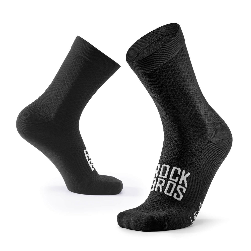 ROAD TO SKY Sportsocken Baumwolle Atmungsaktive Laufsocken für MTB & Rennrad-Schwarz
