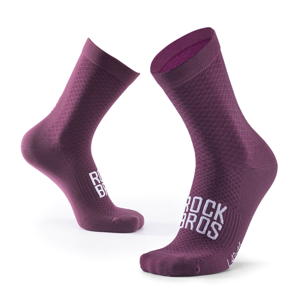 ROAD TO SKY Sportsocken Baumwolle Atmungsaktive Laufsocken für MTB & Rennrad-Violett
