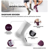 ROAD TO SKY Sportsocken Baumwolle Atmungsaktive Laufsocken für MTB & Rennrad-Weiß
