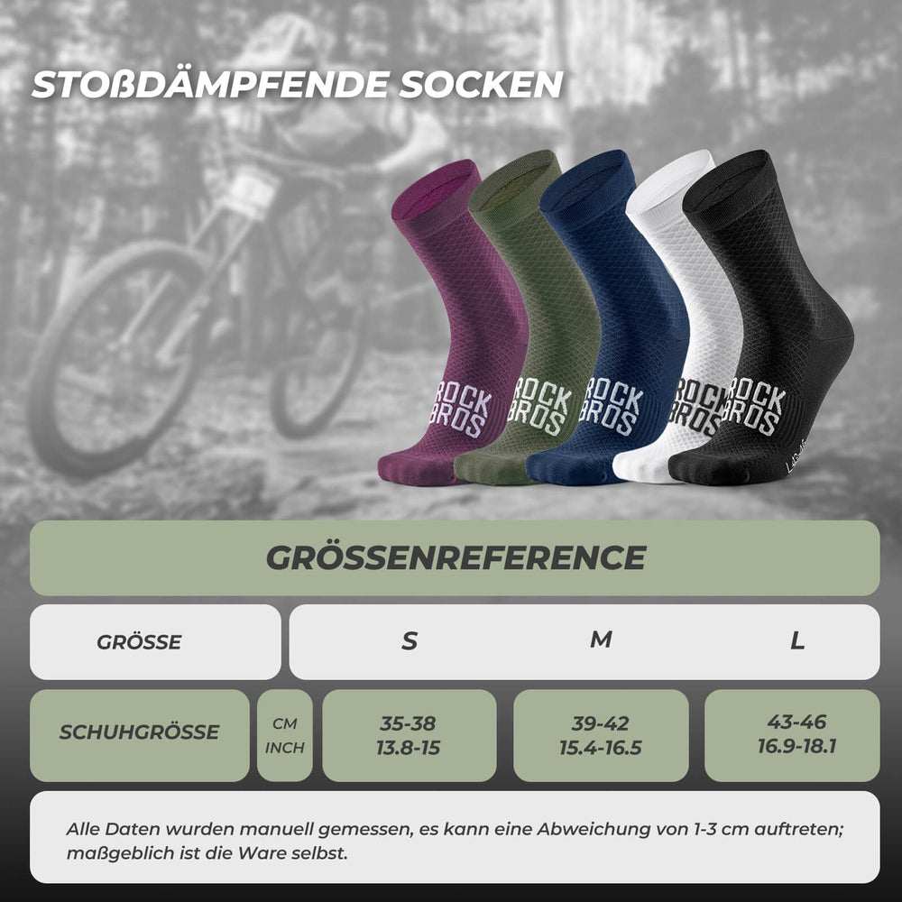 ROAD TO SKY Sportsocken Baumwolle Atmungsaktive Laufsocken für MTB & Rennrad